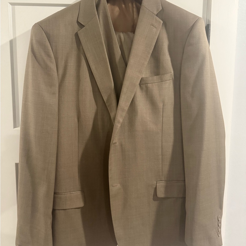Men's Custom tailored 3 piece Tan suit